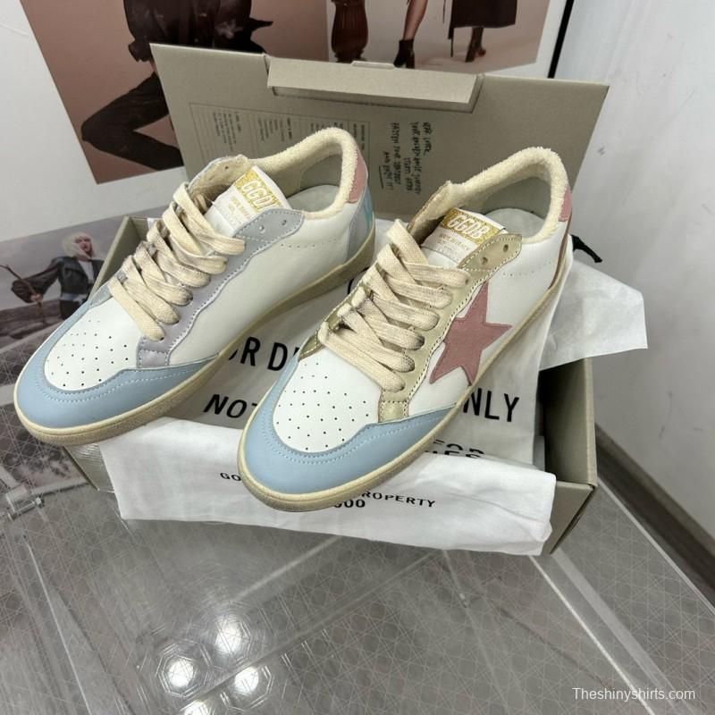 2024 Unisex GGDB White Light Blue Pink Leather Low Top Sneakers MJ00260