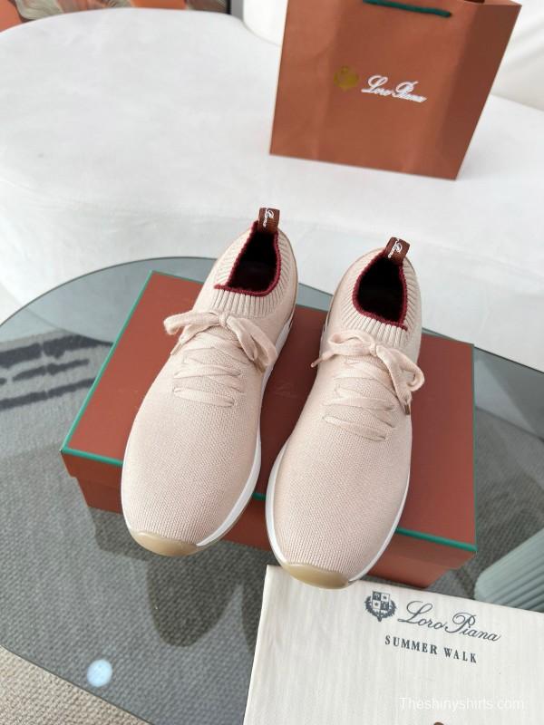 2024 Women Le Parmentier light pink wool knit sneakers MJ00330