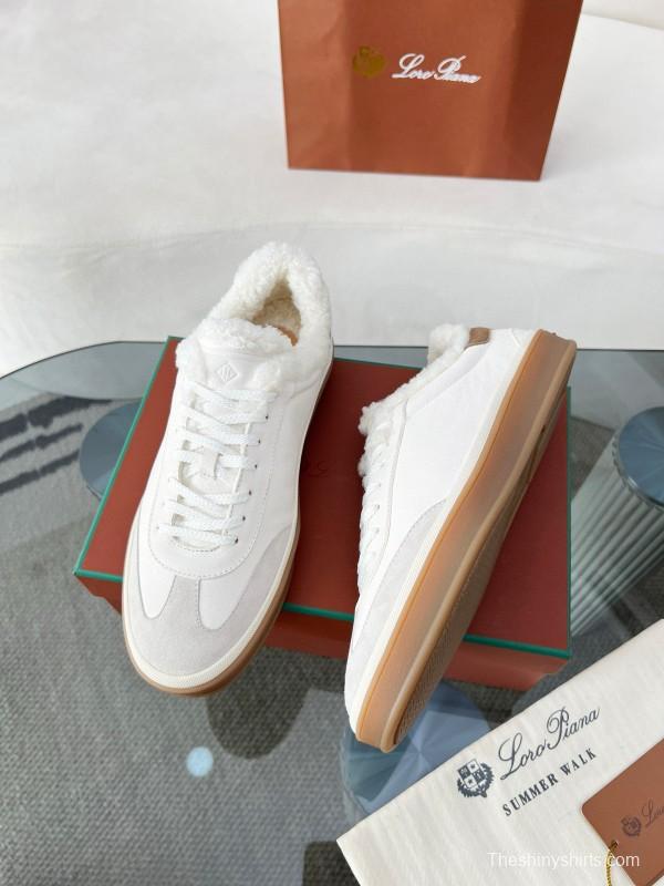 2024 Unisex Le Parmentier White Suede Rubber Low Top Tennis Shoes MJ00350