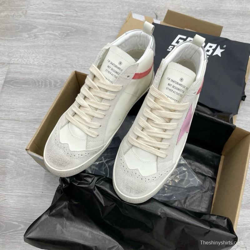 2024 Unisex GGDB White Pink Red Leather Suede High Top Sneakers MJ00300