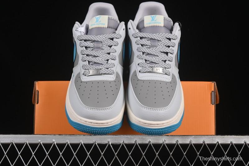 Nike Air Force 1 '07 Low LV Collaboration Gray Blue Sole Casual Sneakers - JJ2508-704
