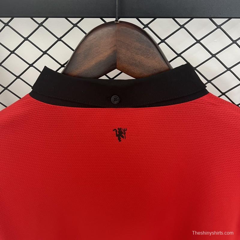 13/14 Retro Long Sleeve Manchester United Home Jersey