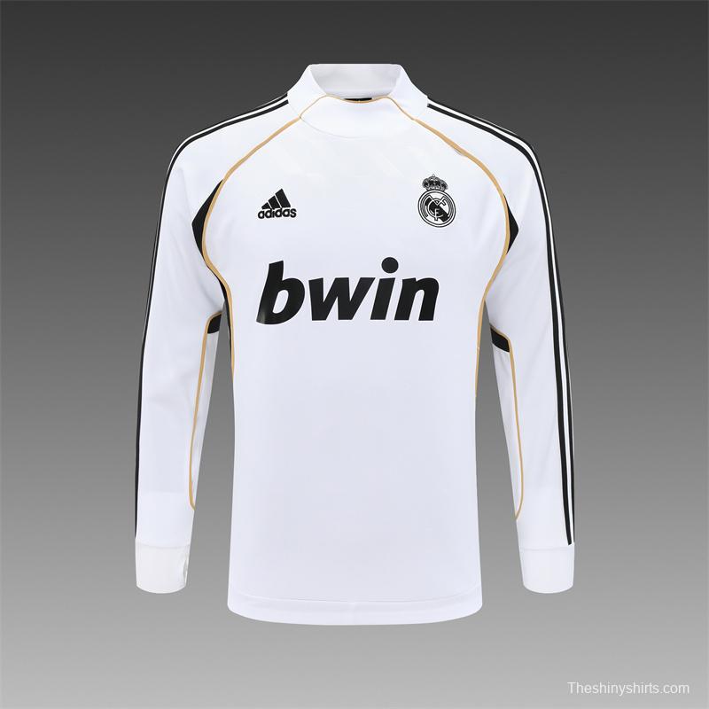 Retro 11/12 Real Madrid White Half Zipper Jacket+Long Pants