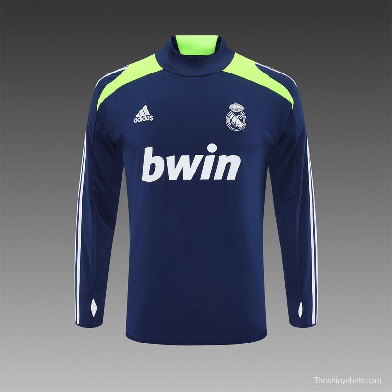 Retro 12/13 Real Madrid Royal Blue Half Zipper Jacket+Long Pants