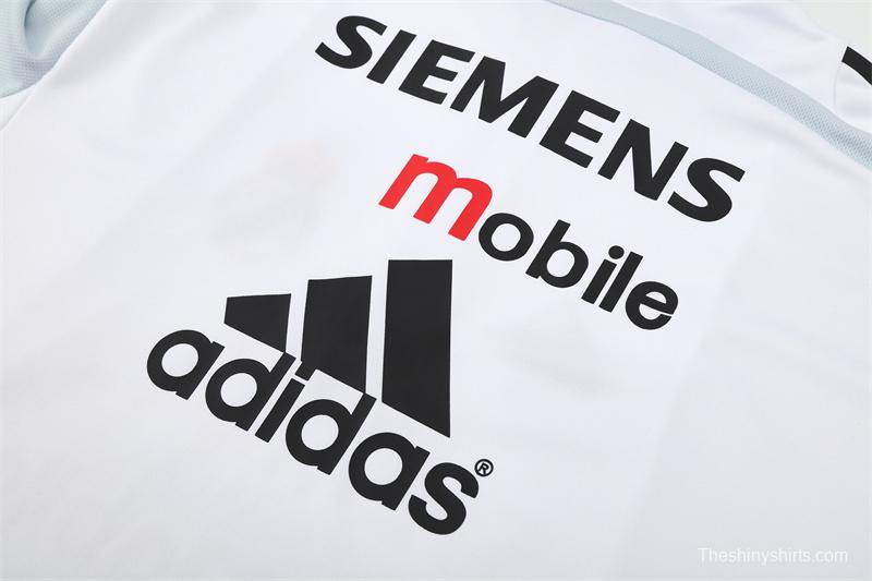 Retro 04/05 Real Madrid White Half Zipper Jacket+Long Pants