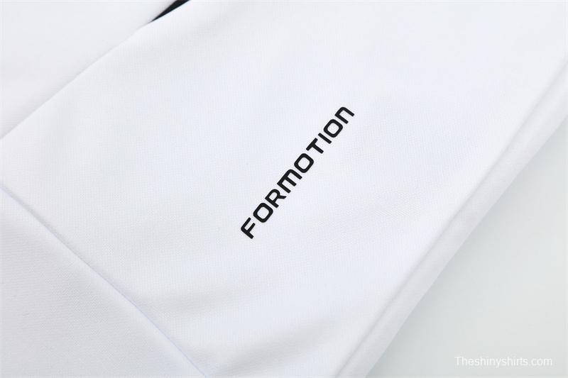 Retro 08/09 Real Madrid White Half Zipper Jacket+Long Pants