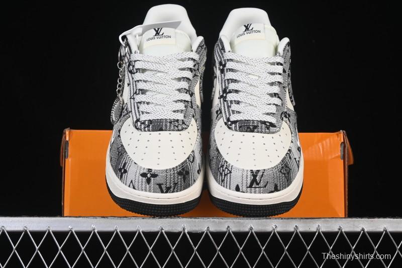 Nike Air Force 1 '07 Low LV Collaboration Gray Floral Canvas Casual Sneakers - DF0188-077