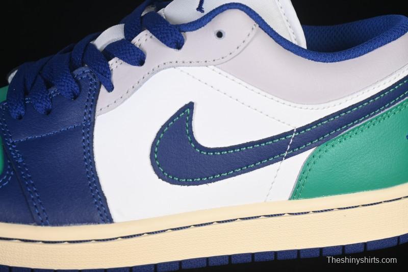 Nike Air Jordan 1 Low AJ1 Blue Green Colorway Low-Top Casual Skate Shoes - 553558-147