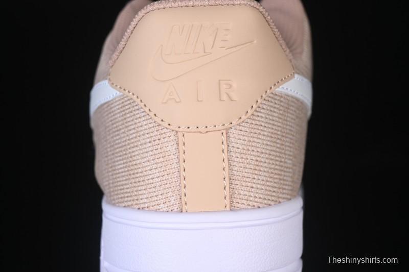 Nike Air Force 1'07 Low Knit Khaki Casual Sneakers - CI0051-200