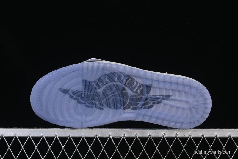 Dior Air Jordan 1 Low White Grey Collaboration Low-Top Sneakers - CN8608-002