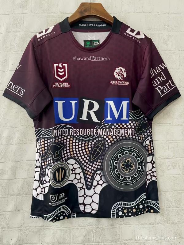 25/26 Manly Warringah Sea Eagles Maroon with Indigenous Art Jersey