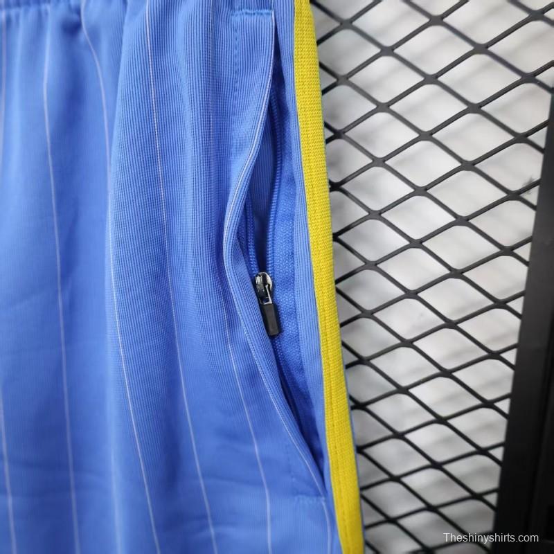 Retro Player Version  1990/91 Manchester United Third Sky Blue with Pinstripe Pattern Shorts