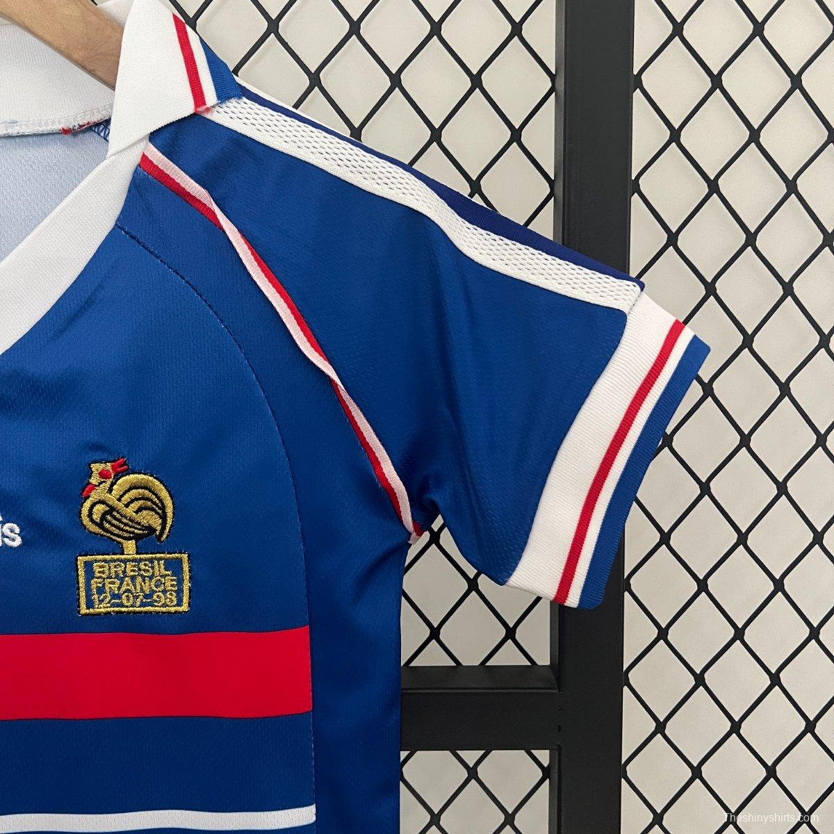 Retro 1998 Kids France Home Jersey