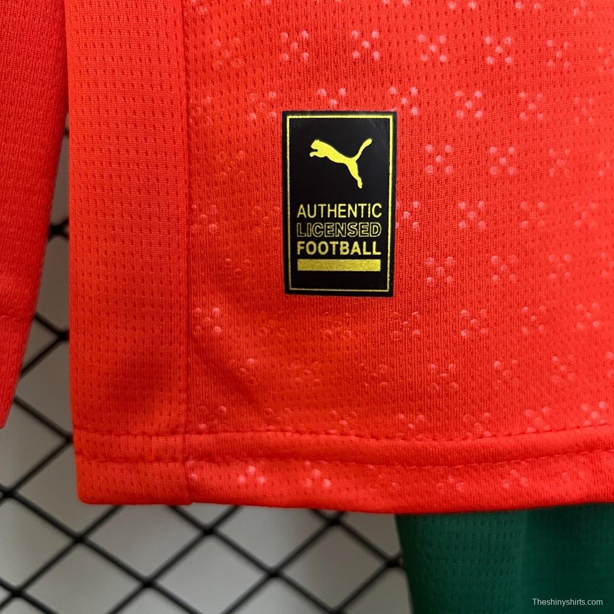 2025 Kids Portugal Home Long Sleeve Jersey