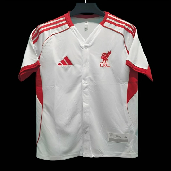 25/26 Liverpool US Pack WHITE Baseball Jersey