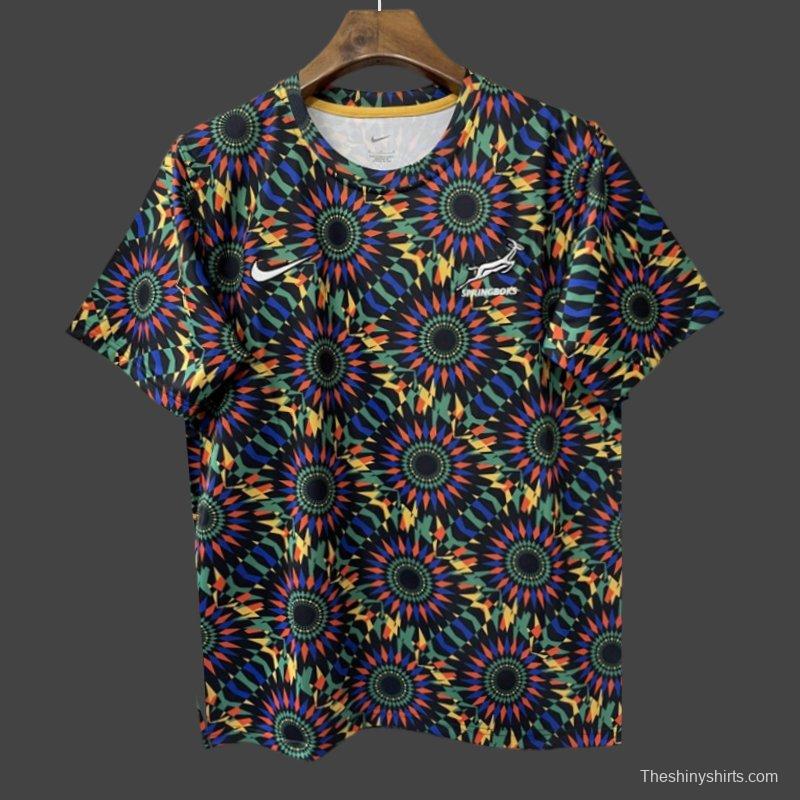 2026 South Africa Springboks Multicolor with Kaleidoscope Sunburst Jersey